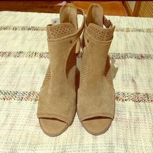 Luck Brand Suede Peep-toe Boots